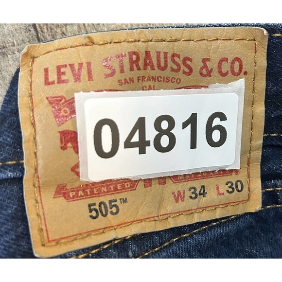 Levis 505 Jeans Mens Tag 34X30 Blue Denim Measures 32X29 Straight Leg - Picture 7 of 7
